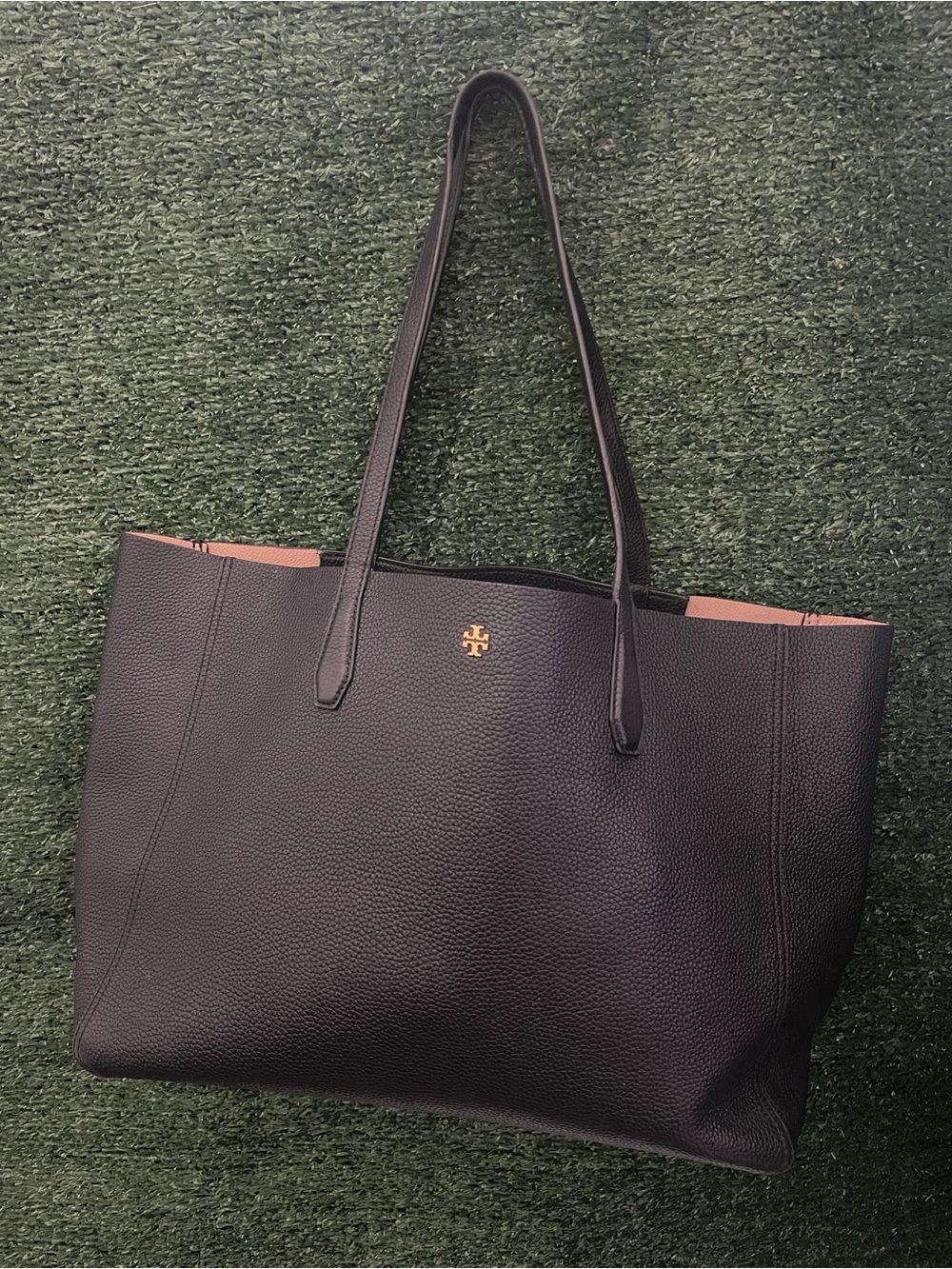 Tory Burch Blake Tote Black Pebbled Leather